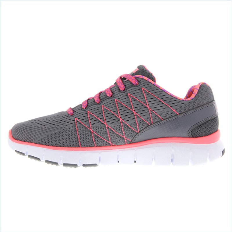  Women Relaxed Fit: Skech-Flex Charcoal/Coral