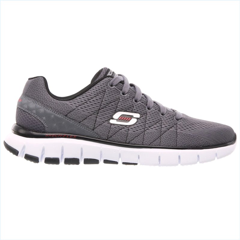  Men Extra Wide Fit (4E) Shoes - Skech-Flex Charcoal/Black