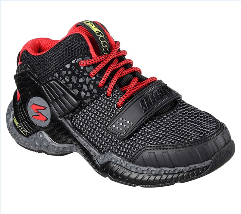  Boys Skech-X: Cosmic Foam II - Overrun Black/Red