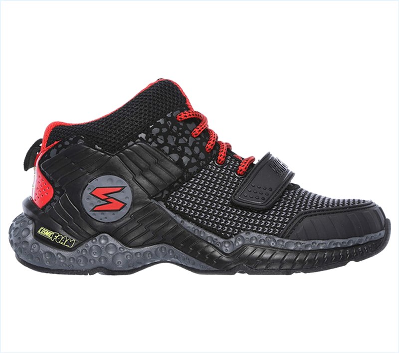  Boys Skech-X: Cosmic Foam II - Overrun Black/Red