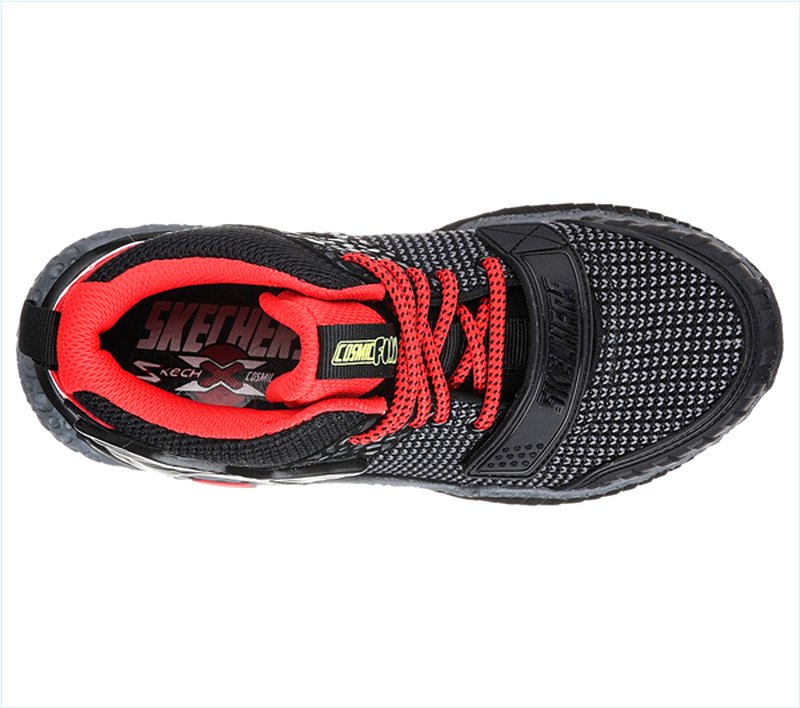  Boys Skech-X: Cosmic Foam II - Overrun Black/Red