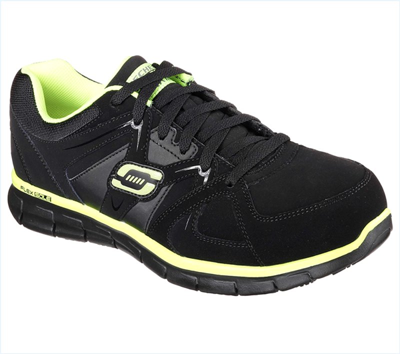  Men Work: Relaxed Fit Synergy - Ekron Alloy Toe Black/Lime