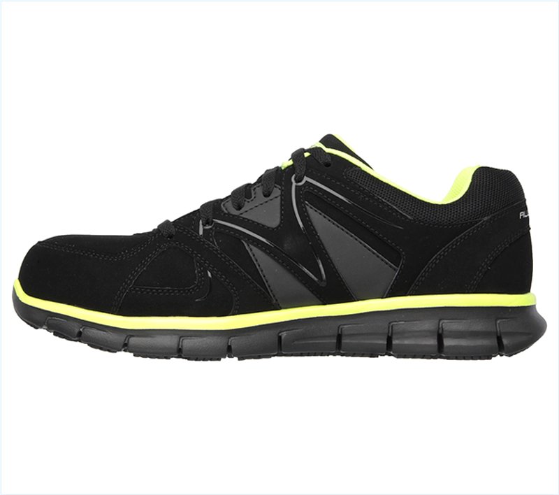  Men Work: Relaxed Fit Synergy - Ekron Alloy Toe Black/Lime