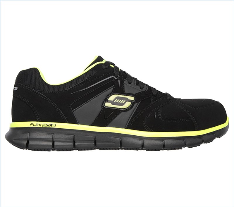  Men Work: Relaxed Fit Synergy - Ekron Alloy Toe Black/Lime