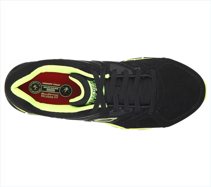  Men Work: Relaxed Fit Synergy - Ekron Alloy Toe Black/Lime