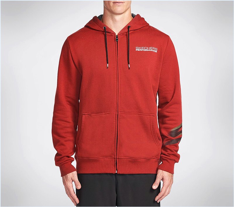  Men Launch Zip Hoodie Red