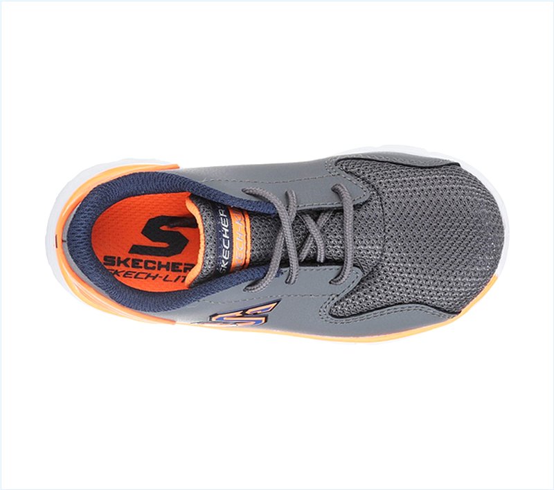  Boys Skech-Lite - Micropower Charcoal/Orange