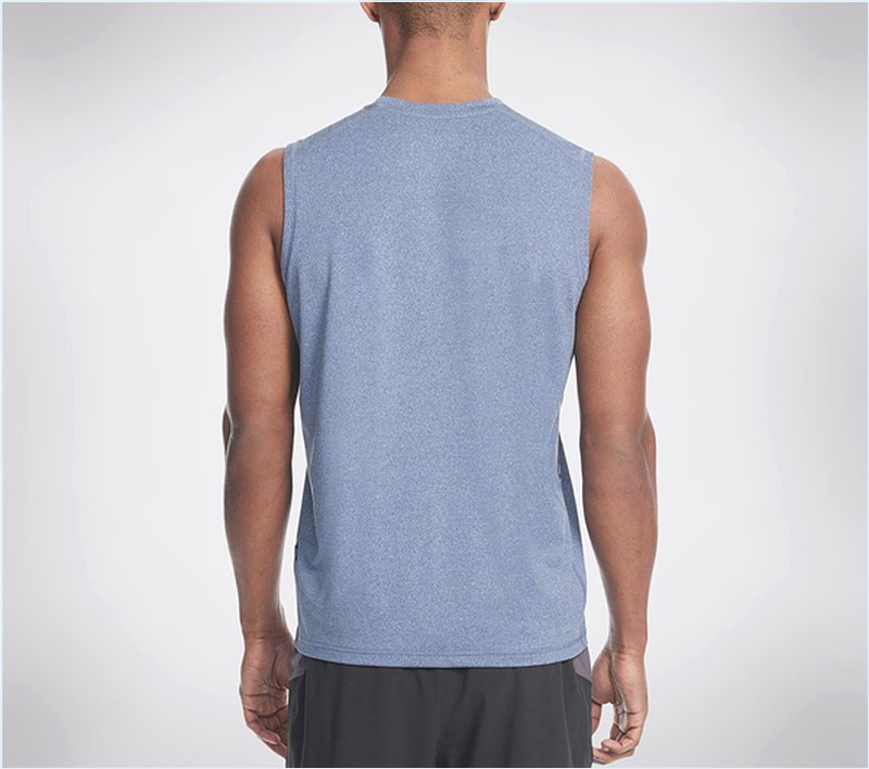  Men Vista Sleeveless Tech Tee Shirt Navy