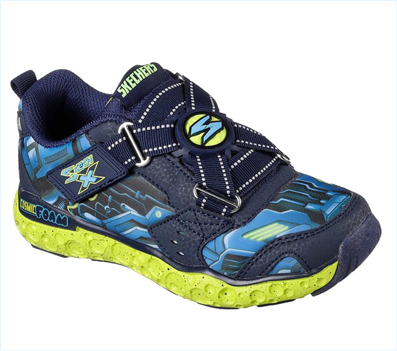  Boys Skech-X: Cosmic Foam - Portal-X Navy/Lime