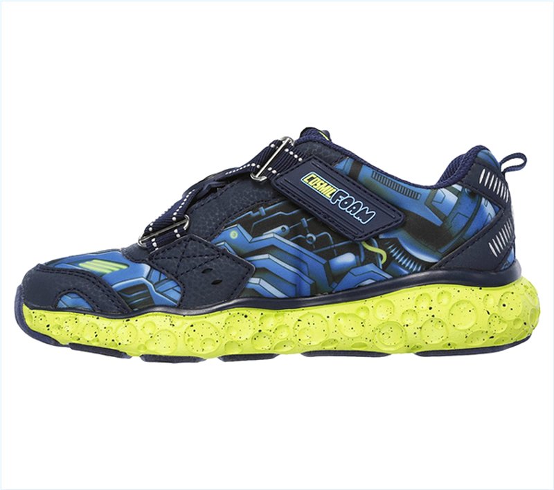  Boys Skech-X: Cosmic Foam - Portal-X Navy/Lime