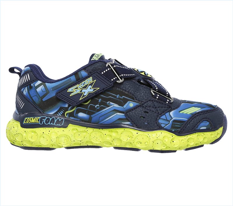  Boys Skech-X: Cosmic Foam - Portal-X Navy/Lime