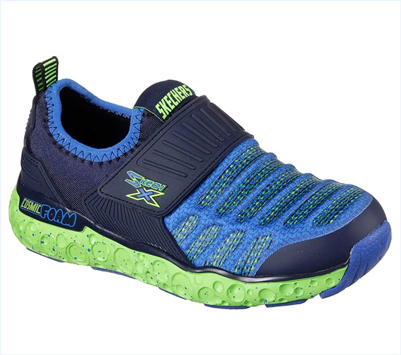  Boys Skech-X: Cosmic Foam - Portal Crusher Navy/Lime