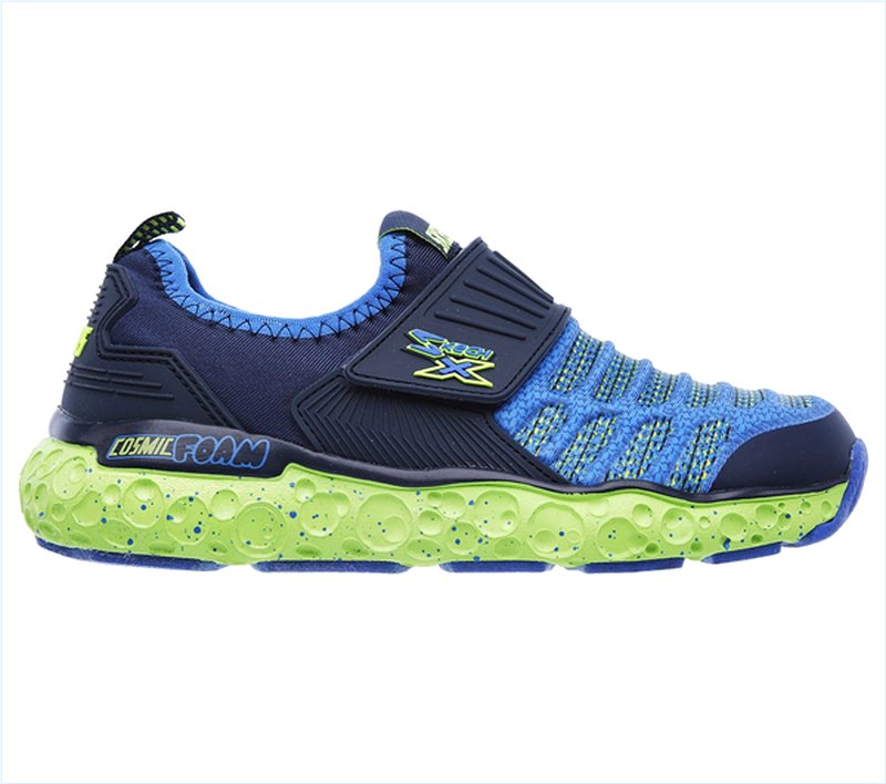  Boys Skech-X: Cosmic Foam - Portal Crusher Navy/Lime