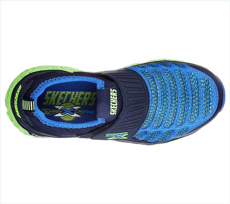  Boys Skech-X: Cosmic Foam - Portal Crusher Navy/Lime