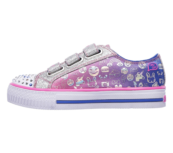  Girls Twinkle Toes: Shuffles - Expressionista Blue/Neon Pink