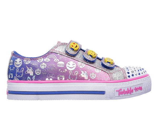  Girls Twinkle Toes: Shuffles - Expressionista Blue/Neon Pink