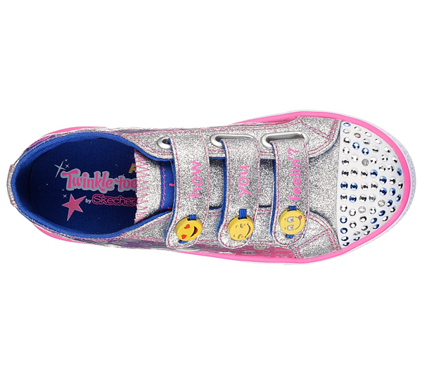  Girls Twinkle Toes: Shuffles - Expressionista Blue/Neon Pink