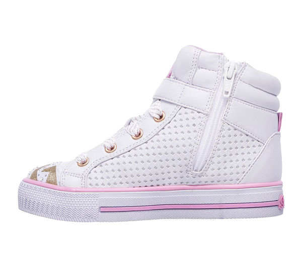  Girls Twinkle Toes: Shuffles - Pop Dazzle White/Pink