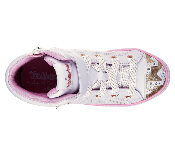  Girls Twinkle Toes: Shuffles - Pop Dazzle White/Pink