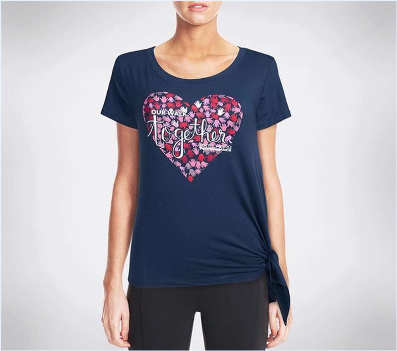  Women Together Heart Tee Shirt Navy