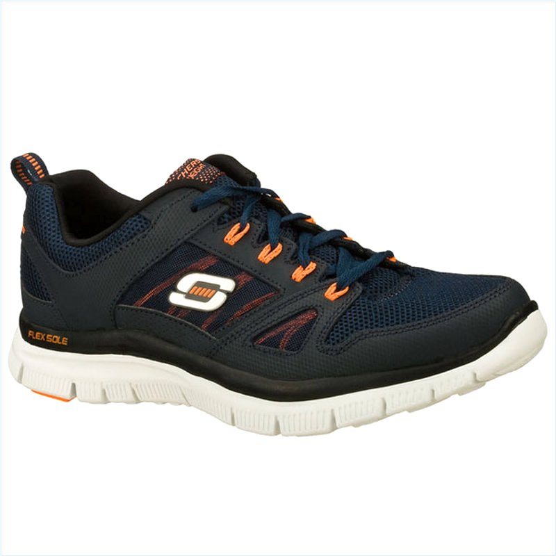  Men Wide Fit (2E) Shoes - Navy/Orange