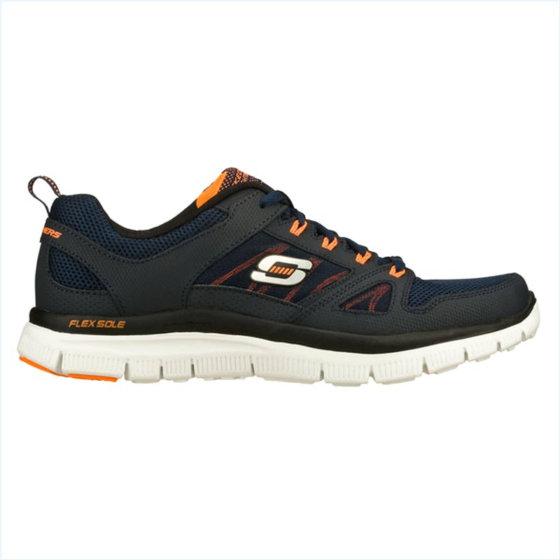  Men Wide Fit (2E) Shoes - Navy/Orange