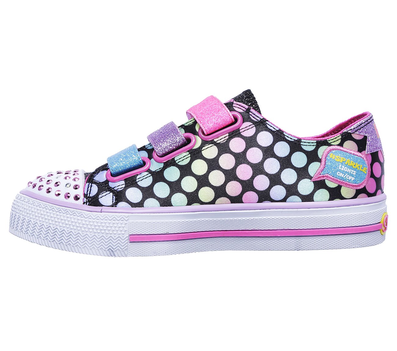  Girls Twinkle Toes: Shuffles - Poppin Posse Black/Multi