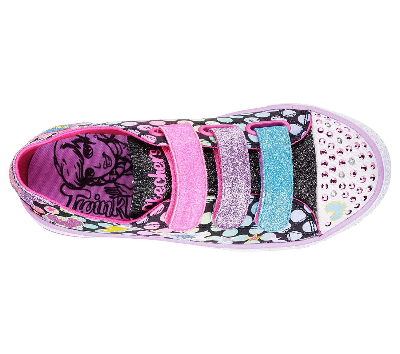  Girls Twinkle Toes: Shuffles - Poppin Posse Black/Multi