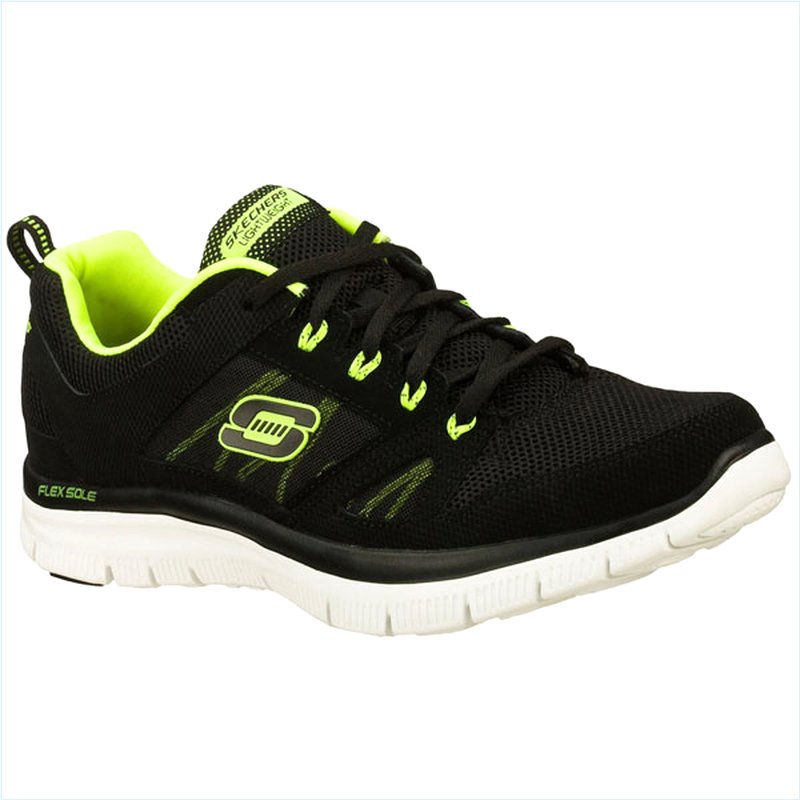  Men Wide Fit (2E) Shoes - Black/Lime