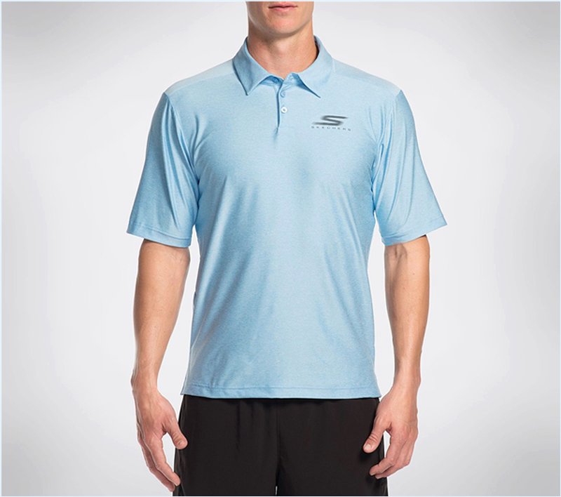  Men GO Golf Pine Valley Polo Shirt Light Blue