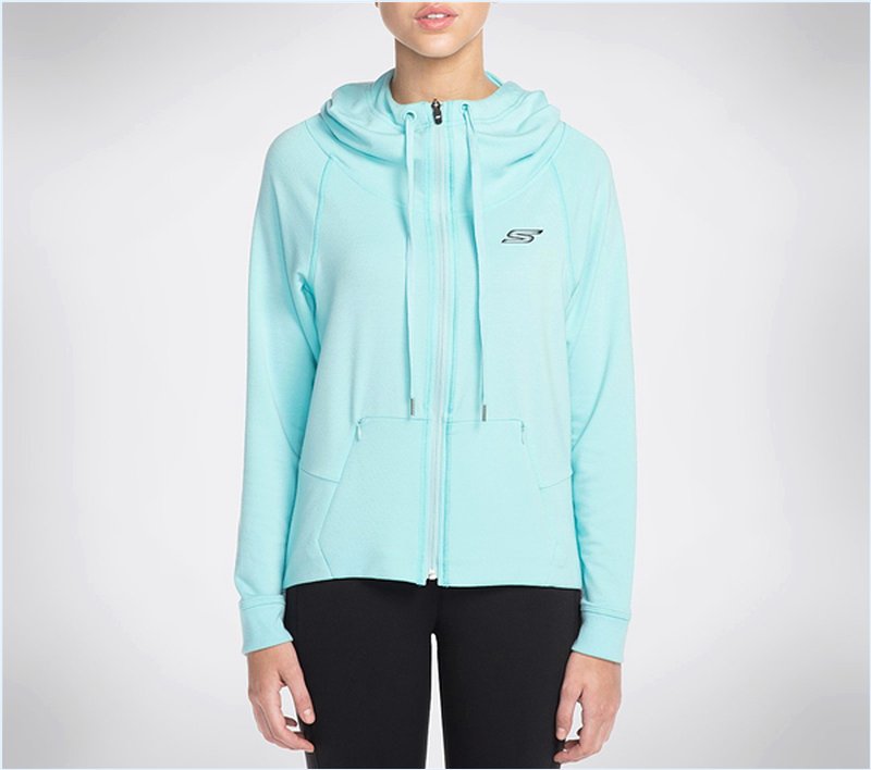  Women Spade Hoodie Light Blue