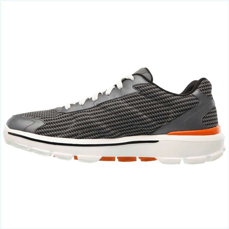  Men Extra Wide Fit (4E) Shoes - Fitknit Charcoal/Orange