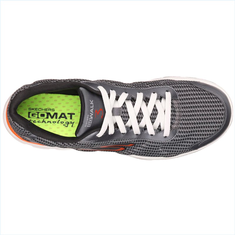  Men Extra Wide Fit (4E) Shoes - Fitknit Charcoal/Orange