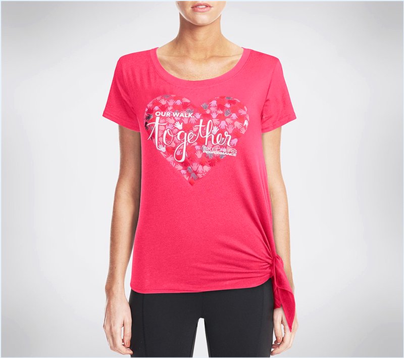  Women Together Heart Tee Shirt Fuchsia