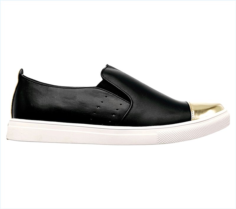  Women Moda - Toe Tapper Black/Gold