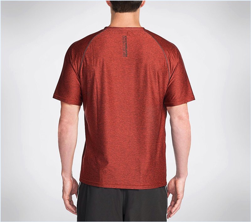  Men Eclipse V-Neck Tee Shirt Red