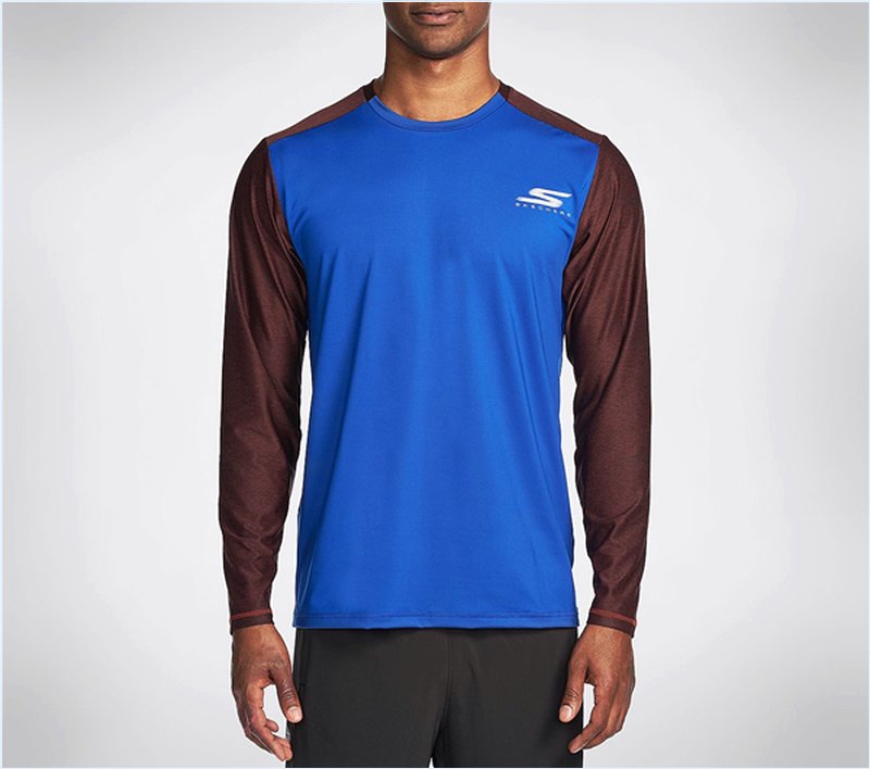  Men Magnetic Long Sleeve Tee Shirt Blue