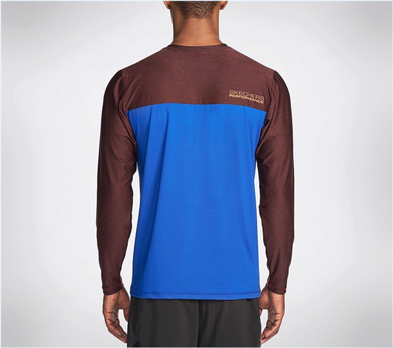  Men Magnetic Long Sleeve Tee Shirt Blue