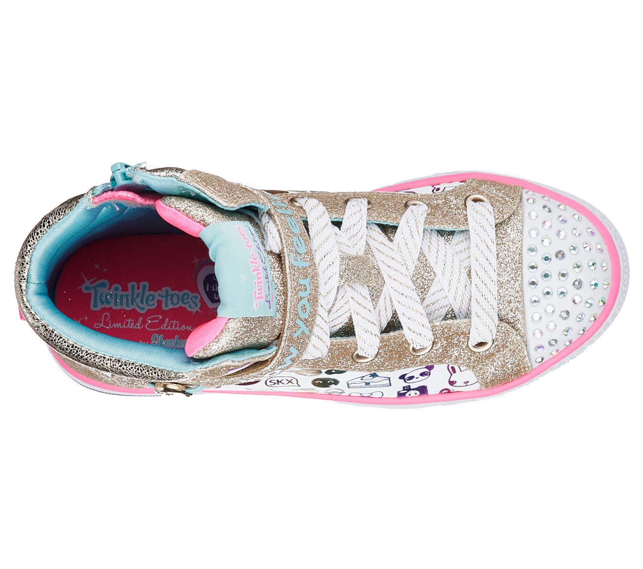  Girls Twinkle Toes: Shuffles - Giggle Glam White/Multi