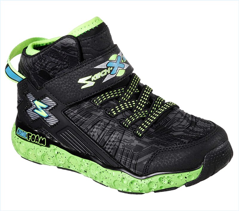  Boys Skech-X: Cosmic Foam Black/Lime