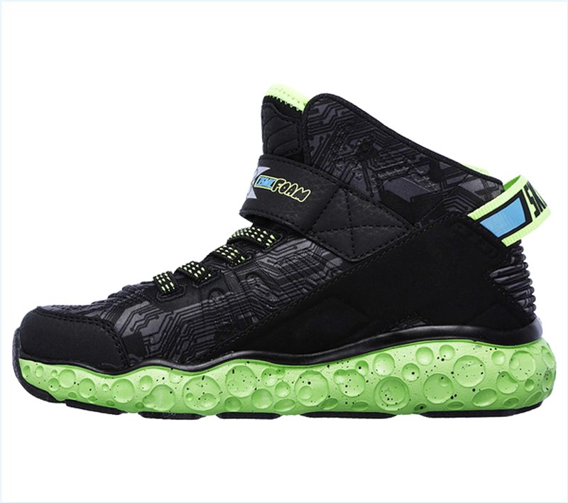  Boys Skech-X: Cosmic Foam Black/Lime