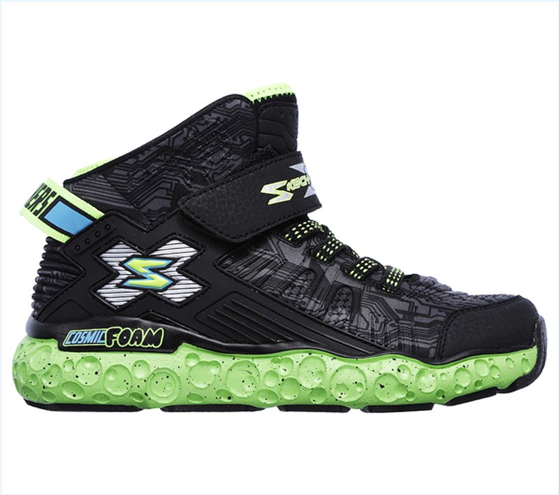  Boys Skech-X: Cosmic Foam Black/Lime