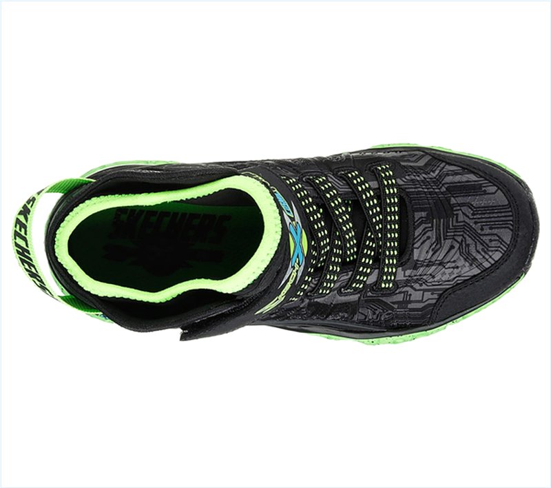  Boys Skech-X: Cosmic Foam Black/Lime