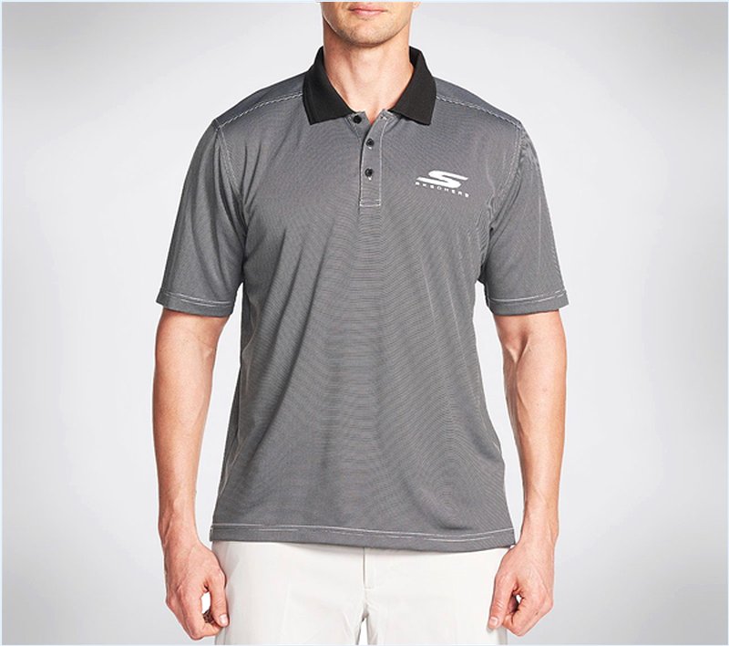  Men GO Golf Eagle Polo Shirt Black