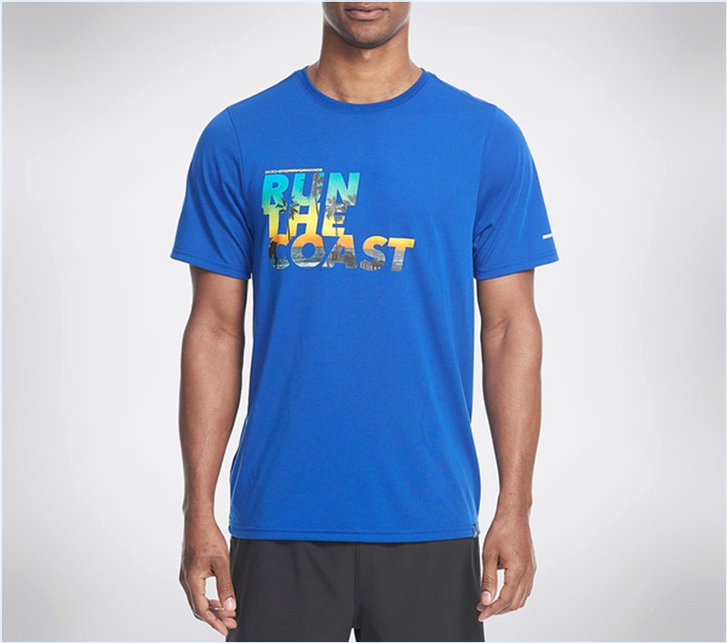  Men Run the Coast Tee Shirt Blue