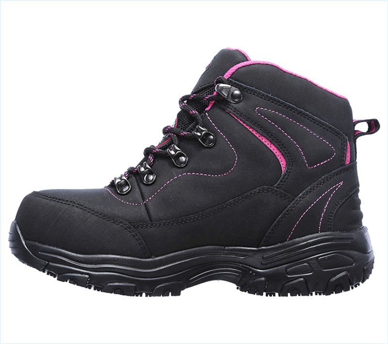  Women Work: D'Lites - Amasa Alloy Toe Black/Fuchsia