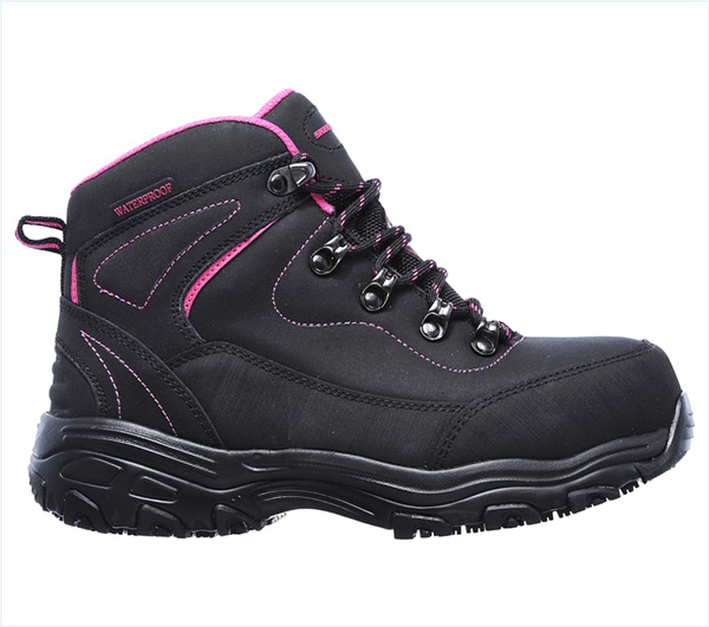  Women Work: D'Lites - Amasa Alloy Toe Black/Fuchsia