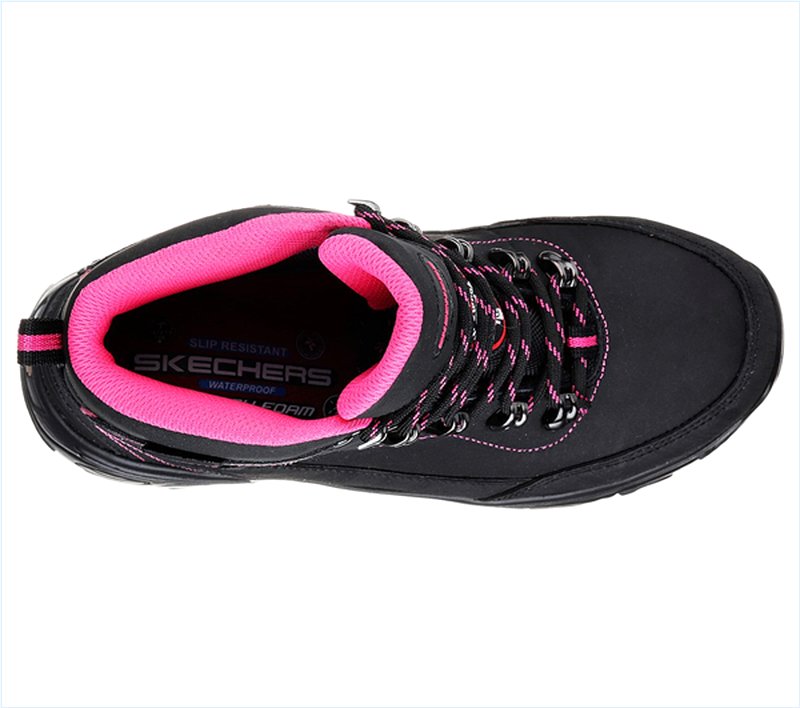  Women Work: D'Lites - Amasa Alloy Toe Black/Fuchsia