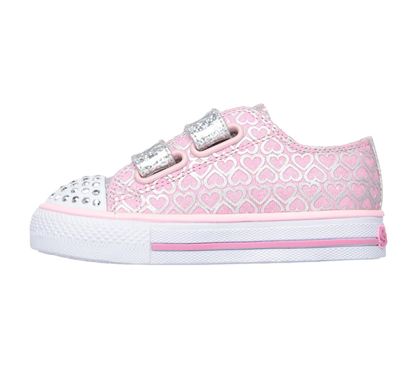  Girls Twinkle Toes: Shuffles - Glitter Pop Pink/Sliver