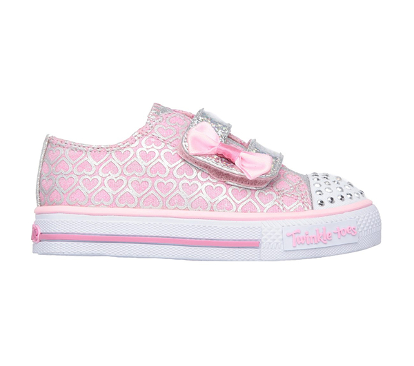  Girls Twinkle Toes: Shuffles - Glitter Pop Pink/Sliver